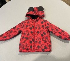 Disney Mickey Mouse puffer jacket with ears size 4T