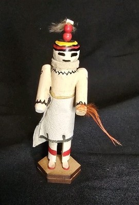 VINTAGE INDIANER HOPI HANDGEFERTIGTE KACHINA PUPPE SIGNIERT 3,5 ZOLL