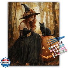 Halloween Paint by Numbers Kit for Adults - Witch Acrylic Adult P