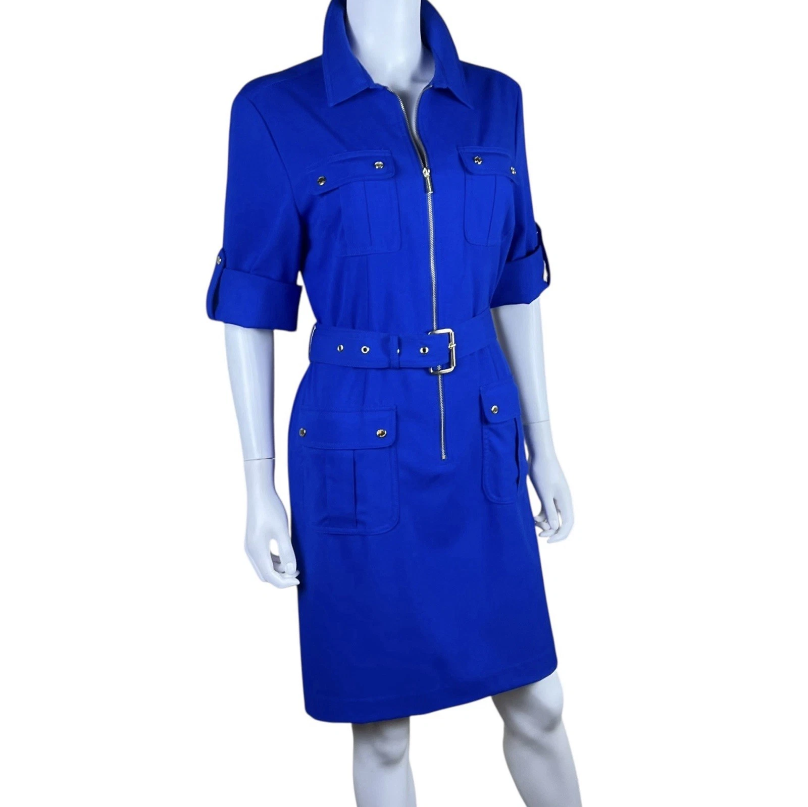 MICHAEL Michael Kors abito midi utility con cintura blu colbalto grande us intime ottimeioni