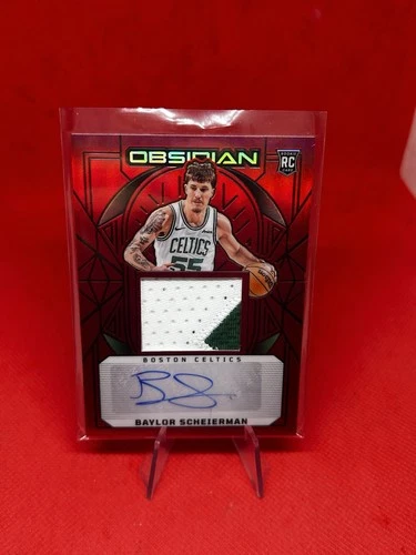 BAYLOR SCHEIERMAN 2024-25 OBSIDIAN RPA ROOKIE PATCH RED FLOOD RC AUTO Celtics