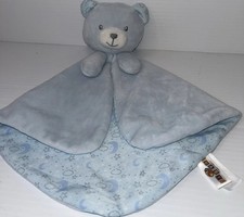 BASS PRO SHOPS Plush Moon Star Clouds Blue Bear Security Blanket 12  Lovey