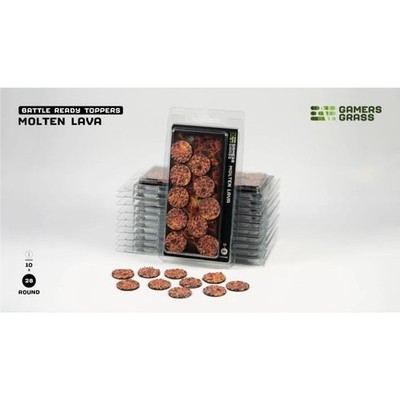 Molten Lava - Round 28mm Battle Ready Base Toppers (10) - Gamers Grass Brandneu