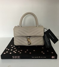Rebecca Minkoff Beige Quilted Chevron Top Han...