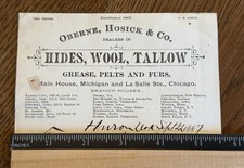 1887 Michigan Oberne Hosick Hides lana sebo Huron DT rama Dakota membrete
