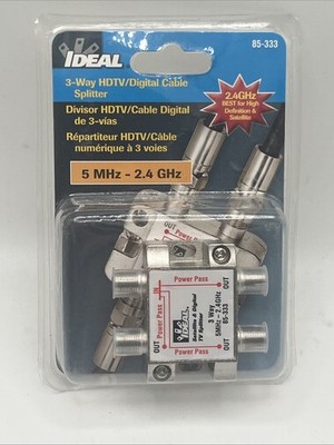 Ideal 85-333 2.4 GHz 3-Way Satellite & Digital TV Splitter Brand New Sealed 