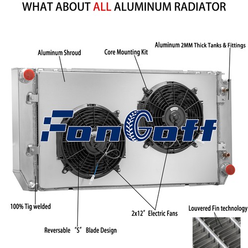 4-Row Radiator Shroud Fan For 94-2000 Chevy GMC C/K 2500 3500 1500 Pickup 6.5 V8