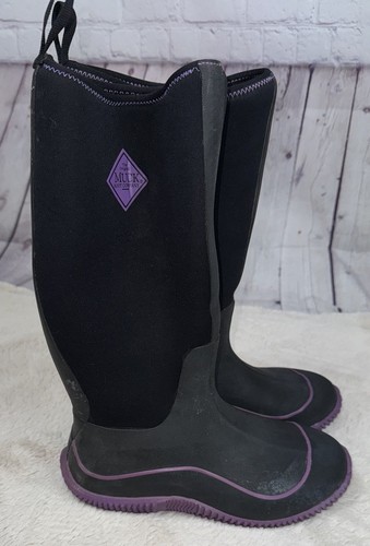 THE ORIGINAL MUCK BOOT COMPANY Hale Boots Black Purple Waterproof Women’s Size 9 - Picture 4 of 7