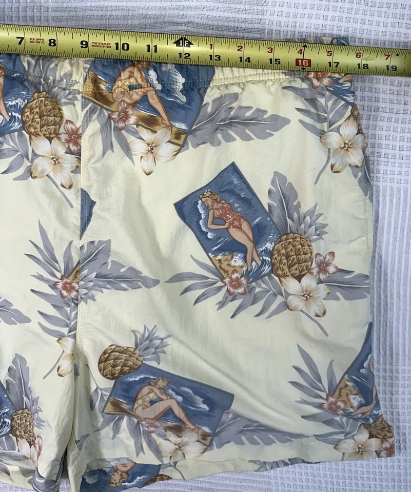 Vintage Tommy Bahama Swim Trunk Medium Hula Girls Floral Tropical Hawaiian Lined - Image 4 of 4
