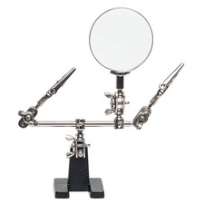 AORAEM Helping Hands Magnifier with Dual Adjustable Alligator Clips in Silver 