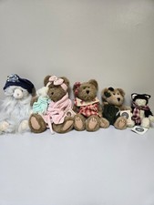 Boyds Bears Bean Plush Lot of 5 - Momma Bearsley w/ Baby, Miss Prissy, and more