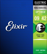 Elixir 19002 Optiweb Electric Guitar Strings - Super Light 9-42