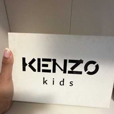KENZO Kids Leather Slip-On Low Top Sneakers Pink/White Tiger Logo EU 26