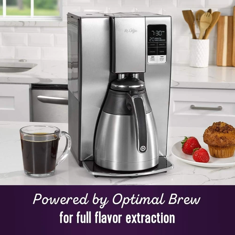 Stainless Steel 10-Cup Coffee Maker with Auto Pause & Brew Later Functionality - Image 4 of 4