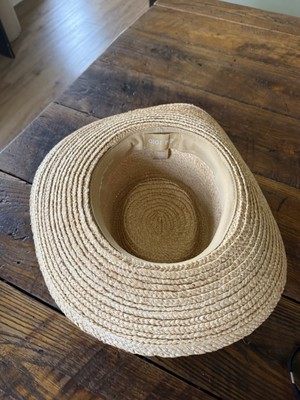 Gigi Pip Bre Pork Pie 100% Straw Hat Wide Brim 59 M/L  display picture 1