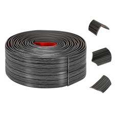 Wall Corner Protector, 1.6in x 10ft Peel and Stick Molding Trim, Dark Gray Grain