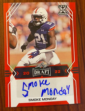 2022 Leaf Draft Autographs RED Smoke Monday Auburn Tigers Rookie Card #BA-SM1. rookie card picture