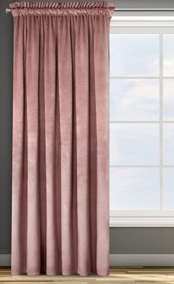 Design91 Samtvorhang Kräuselband Blickdichte Vorhänge Samt Velours 135x270 Sa...