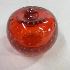 Vintage Murano Style Glass Art Apple Paperweight Bubble Technique Red Hand Blown