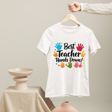 Camiseta Mejor Maestro Manos Abajo Escuela Maestro Apreciación Inspirador Regalo