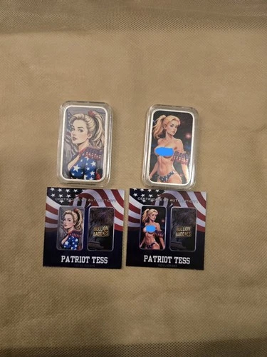 Bullion BaddiesPatriot Tess 2-1oz Silver Bar Set Naughty & Nice Editions