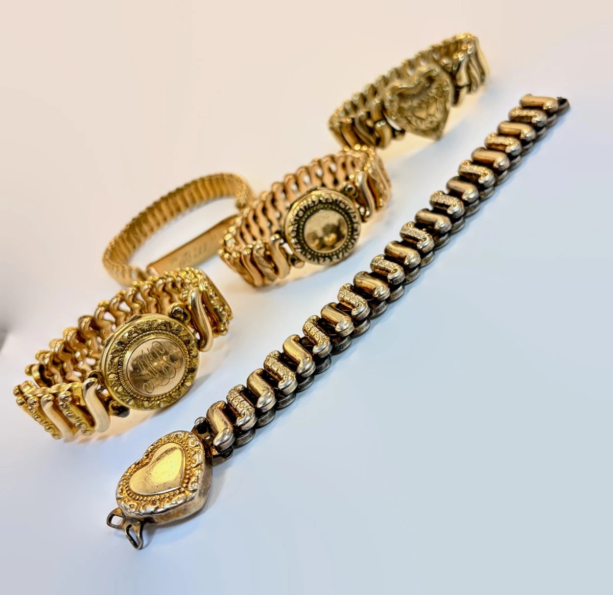 antique vintage gold necklace bracelet B