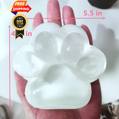Big Cat Paw Squishy Toy   5.5in Clear Squeeze Stress Relief 5.5 inches, 
