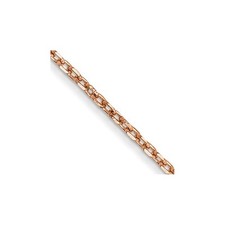 14K Rose Gold 1.10mm Diamond-cut Cable with Lobster Clasp Chain Necklace 30"