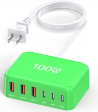 100W 6 in 1 USB Charger, 50 Smaller Charging Station for Multiple Devices
