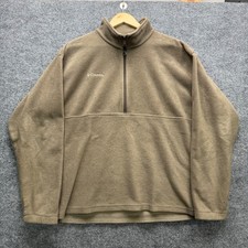 Columbia Fleece Pullover Men's Size L Tan Quarter Zip Casual Warm