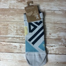 On Performance Low Sock Mens XL Hall Wash Blue Grey Geometric Running Socks