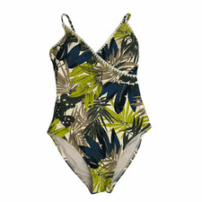 Lands End size 10 One-Piece Swimsuit Leaf Print
