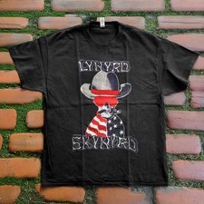 New Lynyrd Skynyrd Cowboy Unisex Black Cotton T-shirt S-5XL