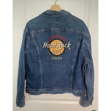 Vintage Lee Denim Large Hard Rock Cafe Tokyo Jacket Embroidered Back 90's Vibes