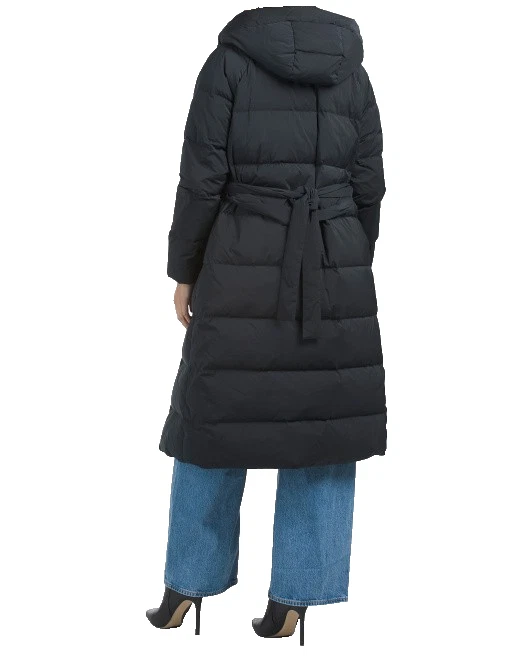 Theory Puffer Hooded City Poly Long Coat Black S; NWT - Image 3 of 4
