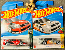 Lot of 2 - Hot Wheels - AUDI '90 Quattro - Peak Pursuit - 2 Colors - Int'L Cards