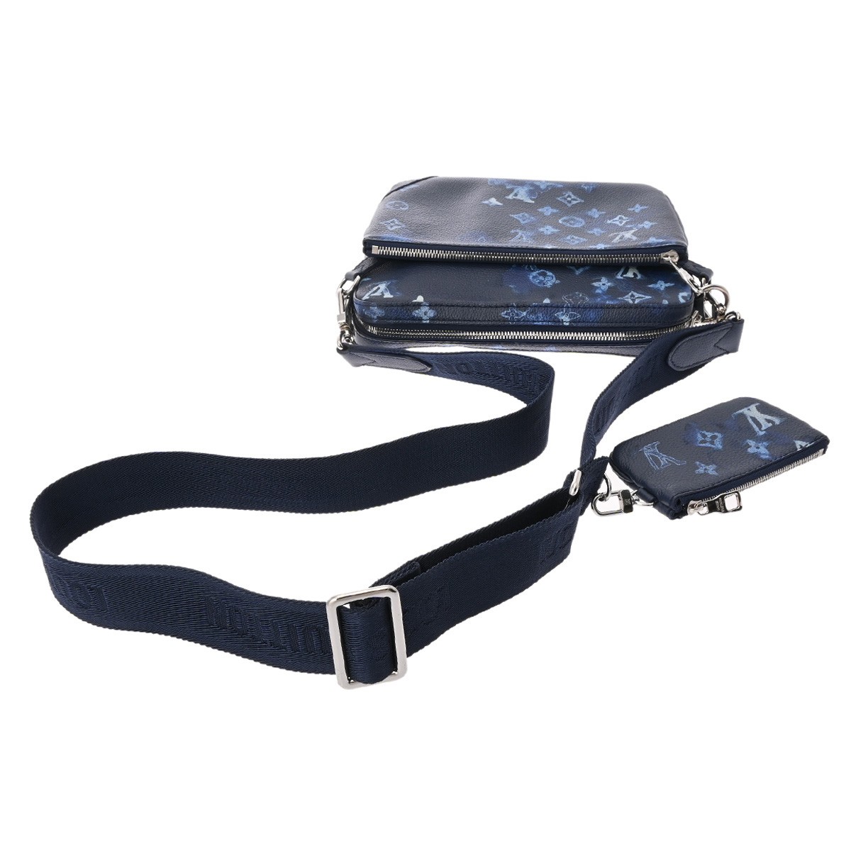 LOUIS VUITTON Monogram watercolor Trio Messenger blue M57840