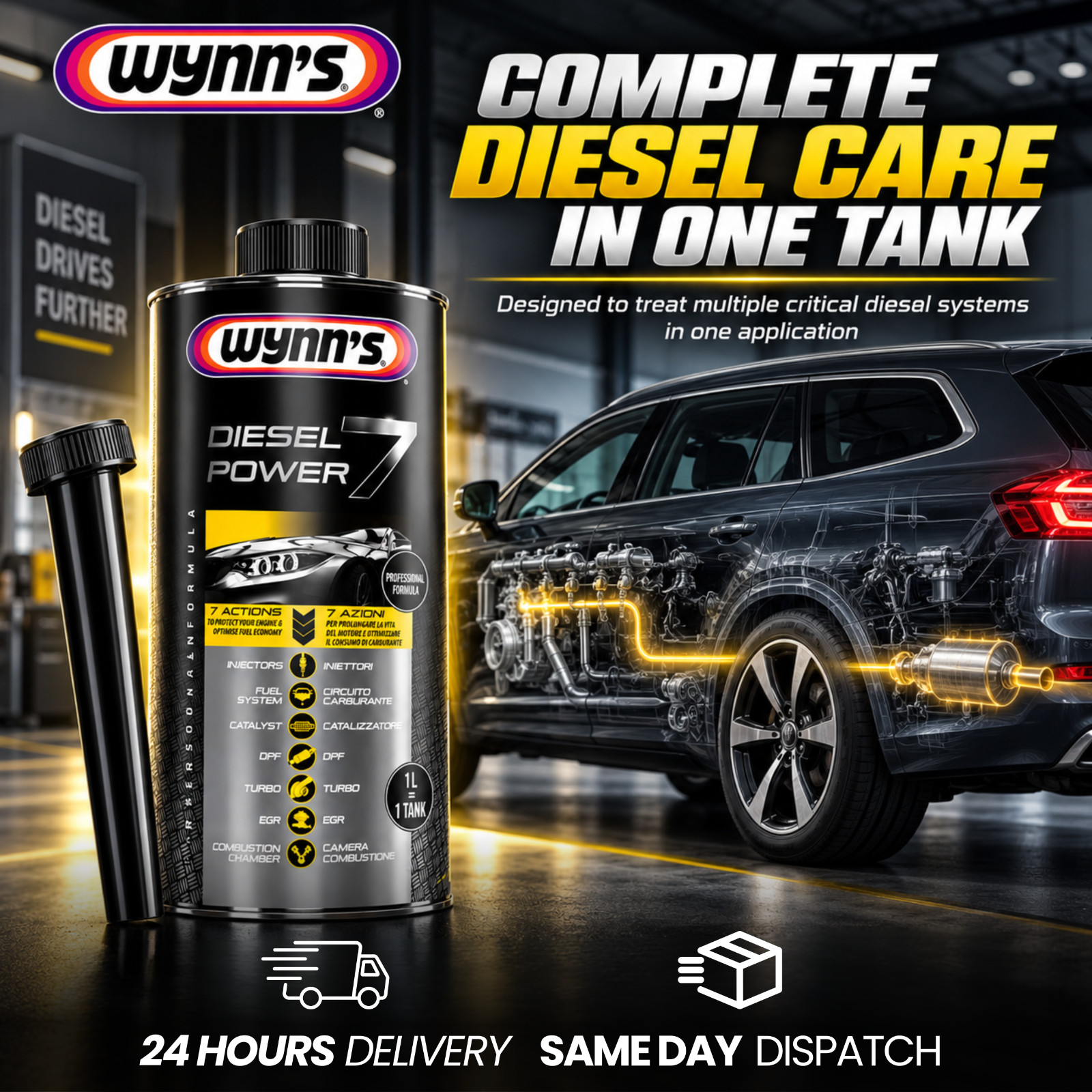 Wynn's Diesel Power 7 Professional Fuel Additive - W76411 - 1L - Image 6