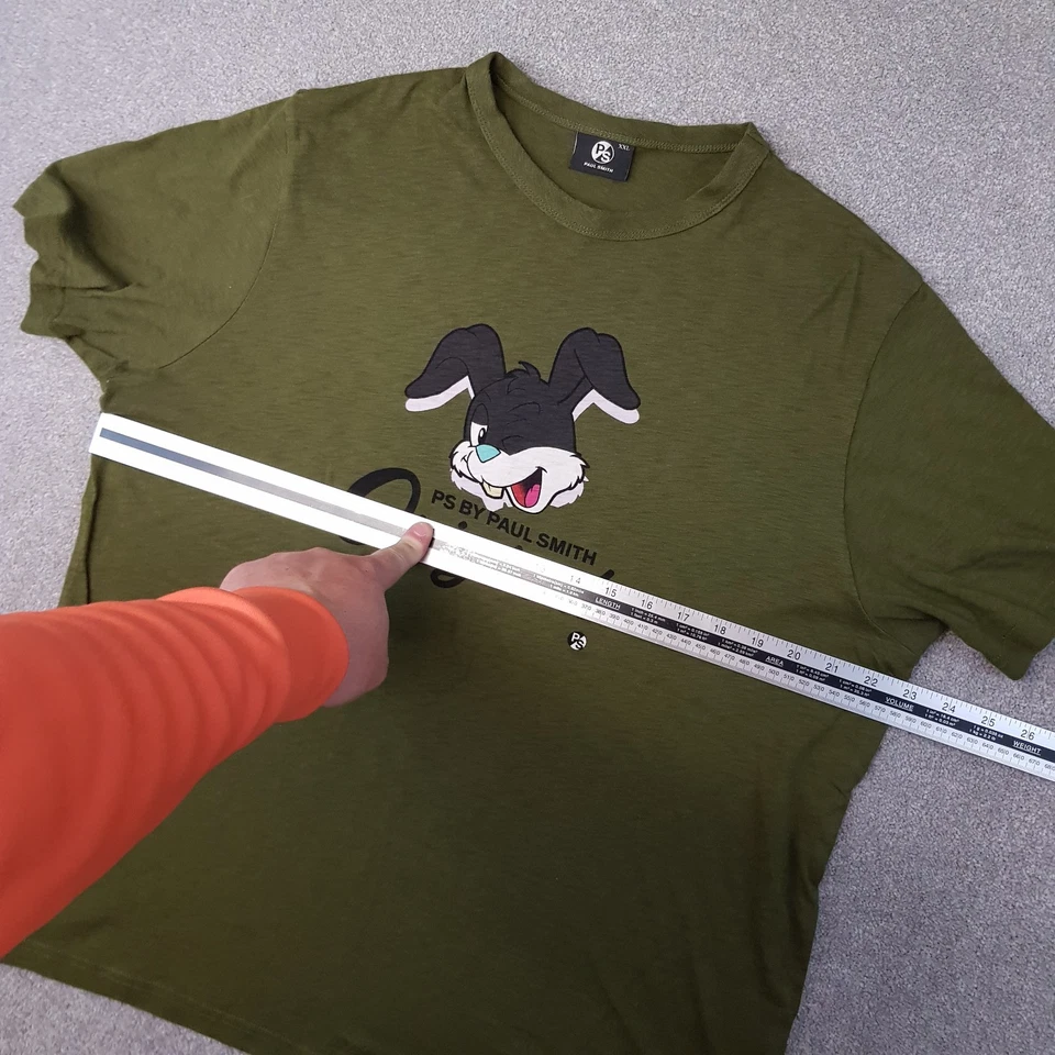 Camiseta Paul Smith Para Hombres 2XL XXL Conejito Verde PS Estampado Informal Mod Scooter Liam Foto 4 de 4