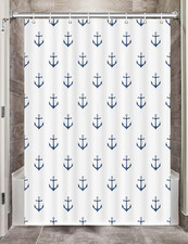 Nautical Camper RV Shower Curtain for Travel Trailer Bathroom, Camping Small Na