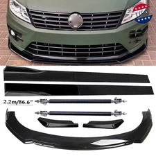 For Volkswagen Passa Front Bumper Lip Spoiler Body Kit Rear Lip Glossy Black