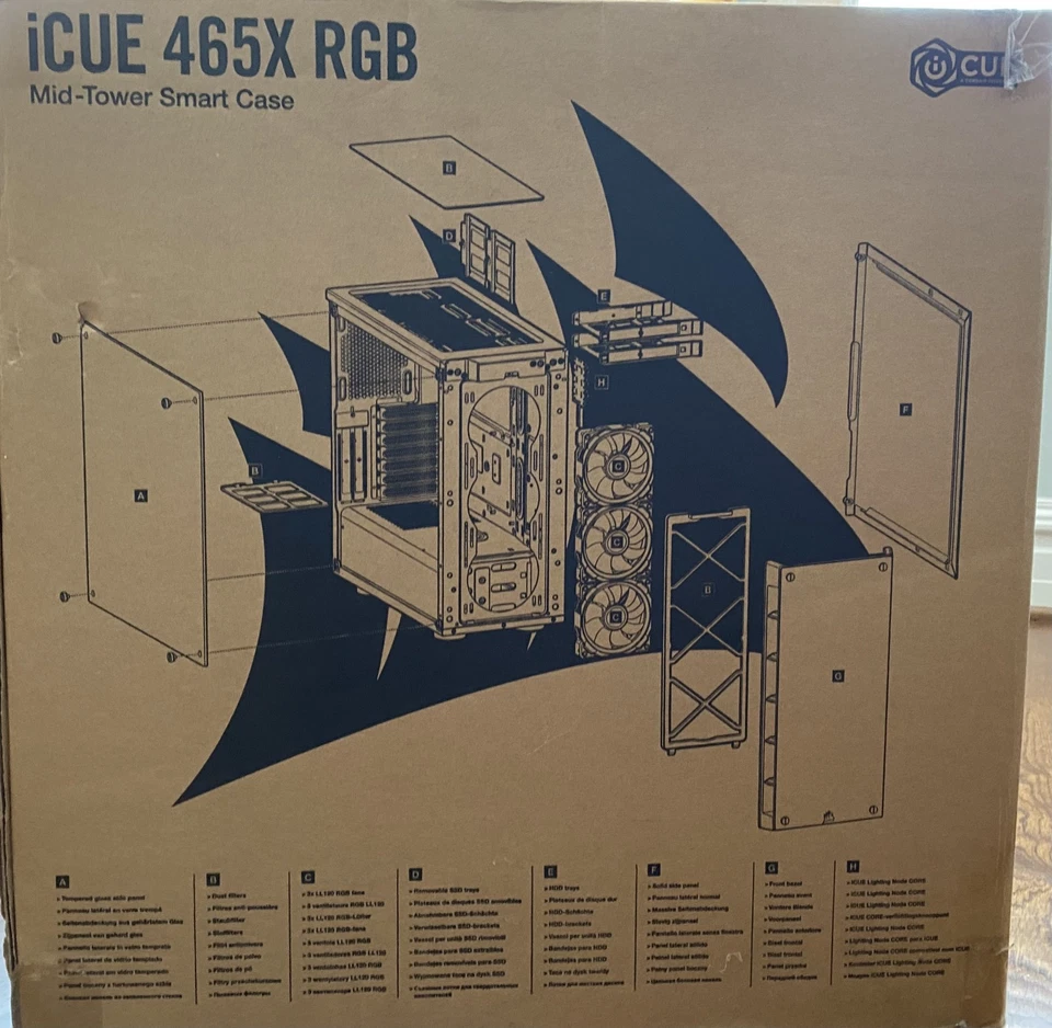 Corsair iCue 465x RGB Mid Tower Case - White NEW IN BOX - Image 4 of 4