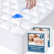 2-Pack Twin Mattress Protectors Waterproof,Quilted Cooling Fits 14" Deep for Kid
