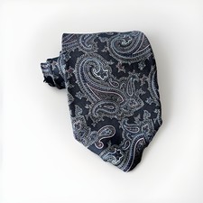 Christian Dior Mens Silk Tie Necktie Paisley Italian Silk Hand Made In USA