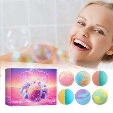 6pcs colorful bath bombs set, moisturizing spa bath balls with fragrance
