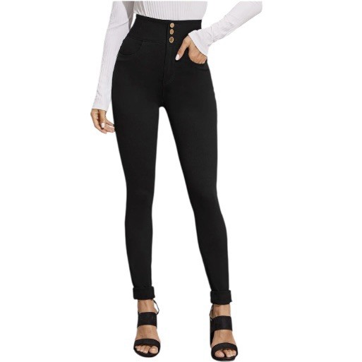 SHEIN Essnce High-Rise Skinny Jeans Jeggings Black SIZE 4 XS/SMALL