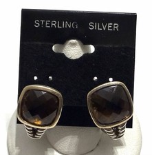 Lorenzo Sterling Silver 18K Smoky Quartz Earrings
