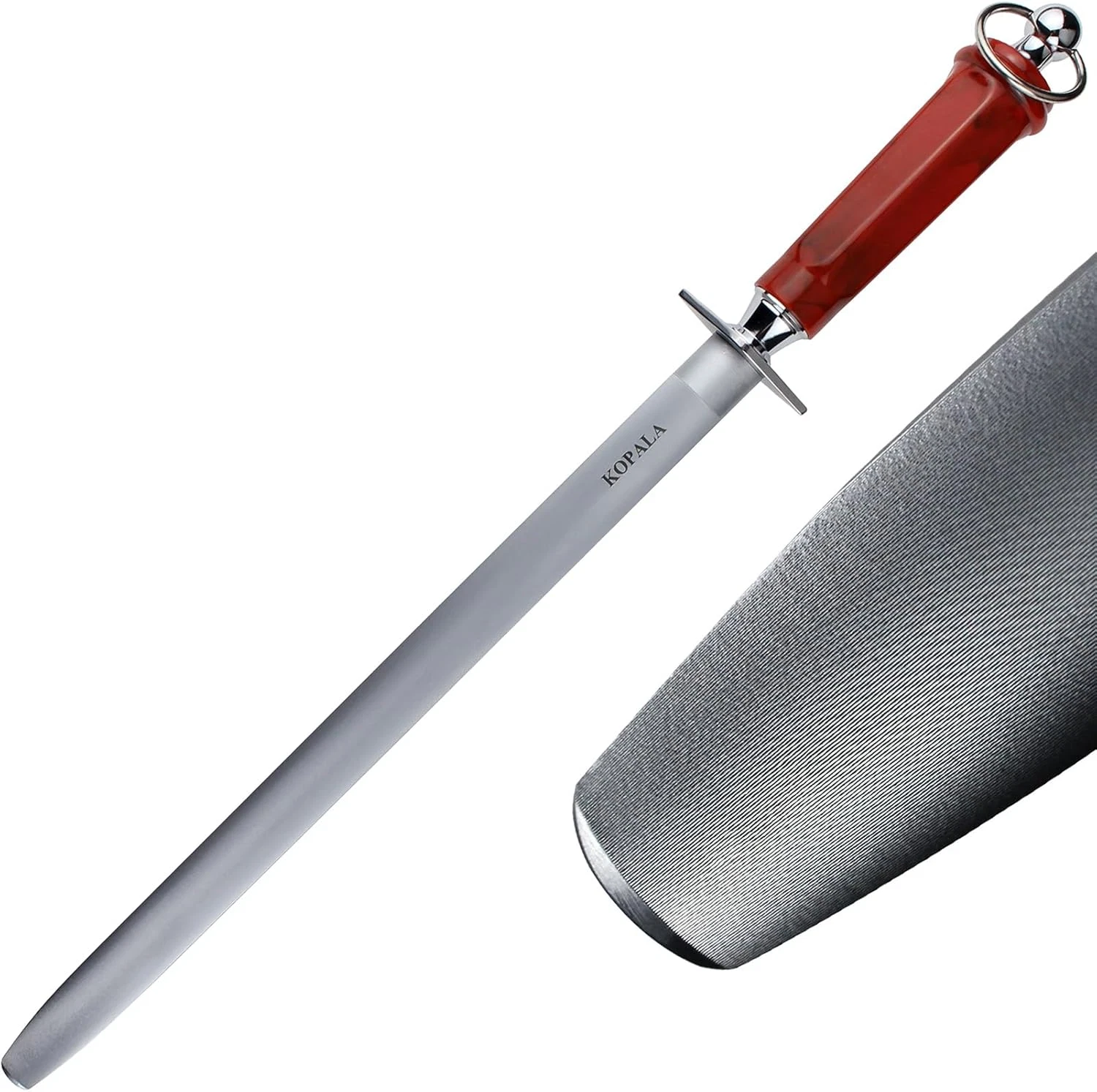 Sharpening Steel Knife Sharpener Rod Flat 12 Inches Honing Steel for Knives Red
Opens in a new windo