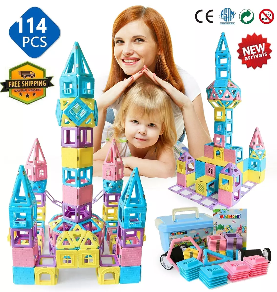 Toys For Boys Girls Children Magnet Blocks Set for 3 4 5 6 7 8 9 Years Old  Age