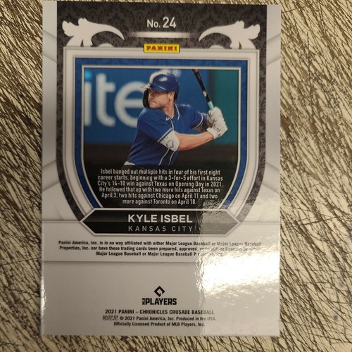 KYLE ISBEL 2021 Panini Chronicles Crusade RC #24 Kansas City Royals Baseball MLB - Picture 2 of 2